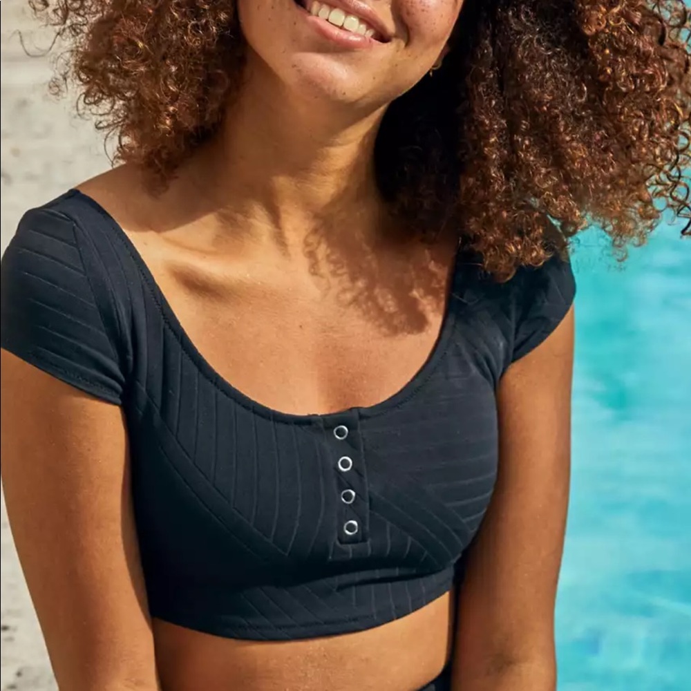 NWT Aerie Ribbed Cropped Bikini Top